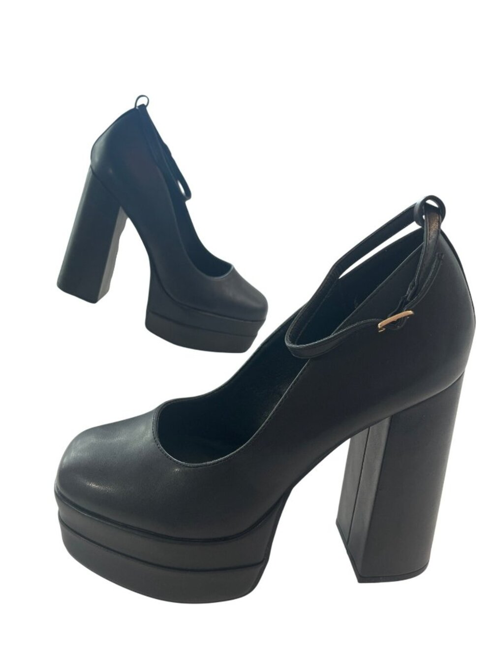 Dream Pairs Black Platform Block Heels Ankle Strap Blocky Women's Size US 11 NIB